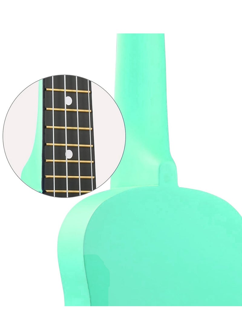 Mike Music Beginner Ukulele Set for Kids Adults 21 inch Ukuleles Starter Kit Hawaii Mini Guitars for Students Small Guitar Ukulele with Gig Bag, Digital Tuner, Capo, Belt, 1 Spare String and Pick (Green)  - Image 5