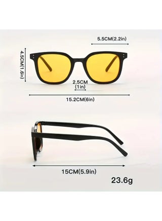 Fashion Frame Glasses, Street Photography Unique Retro Glasses for Men and Women, Suitable for Parties, Music Festivals, Gift Giving (Includes eyeglass case),sunglasses - view 2