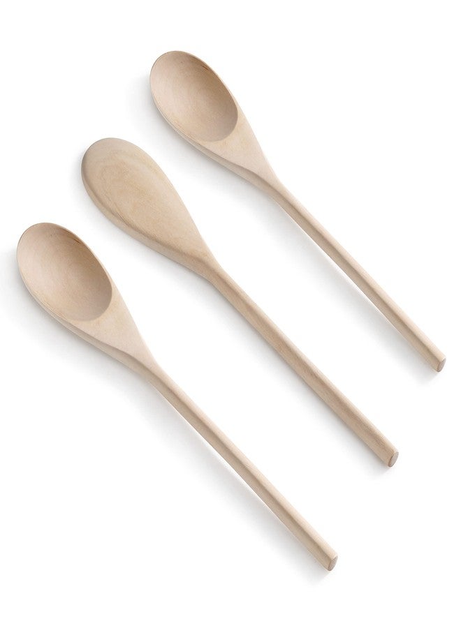 نيو ستار فود سيرفيس ملاعق مطبخ خشبية كلاسيكية من نيو ستار فود سيرفيس، رقم الموديل 42603، لون أصفر فاتح، طقم من 3 قطع - Image 3