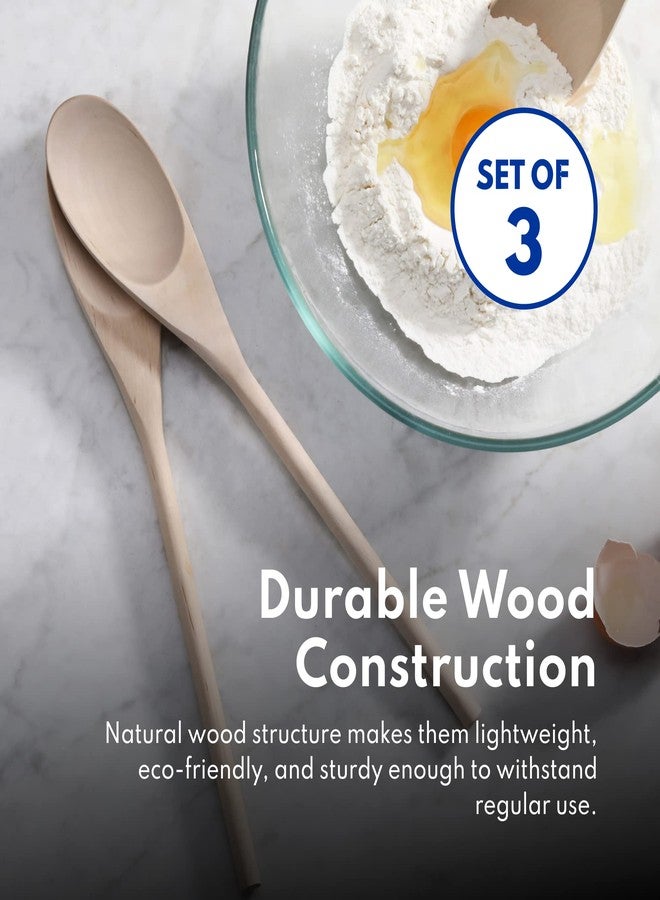 نيو ستار فود سيرفيس ملاعق مطبخ خشبية كلاسيكية من نيو ستار فود سيرفيس، رقم الموديل 42603، لون أصفر فاتح، طقم من 3 قطع - Image 5