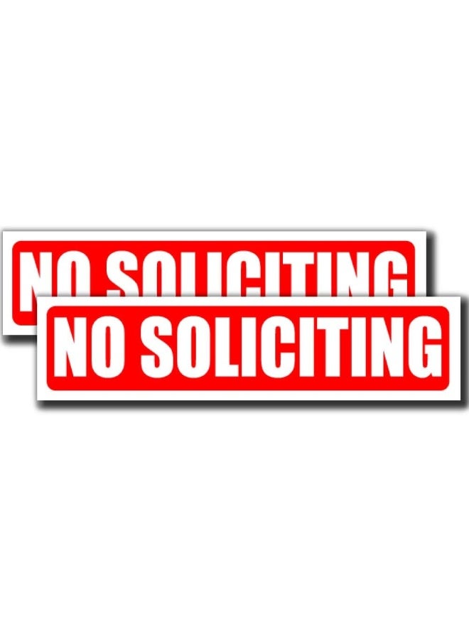 Home Trove No Soliciting Sign | Peel And Stick Decal Sticker For Door Or Window | (8 X 2 Inches) Perfect For House Home Office Or Business | Deter Door To Door Sales | Works On Glass Metal Or Any Smooth Surface - Image 1