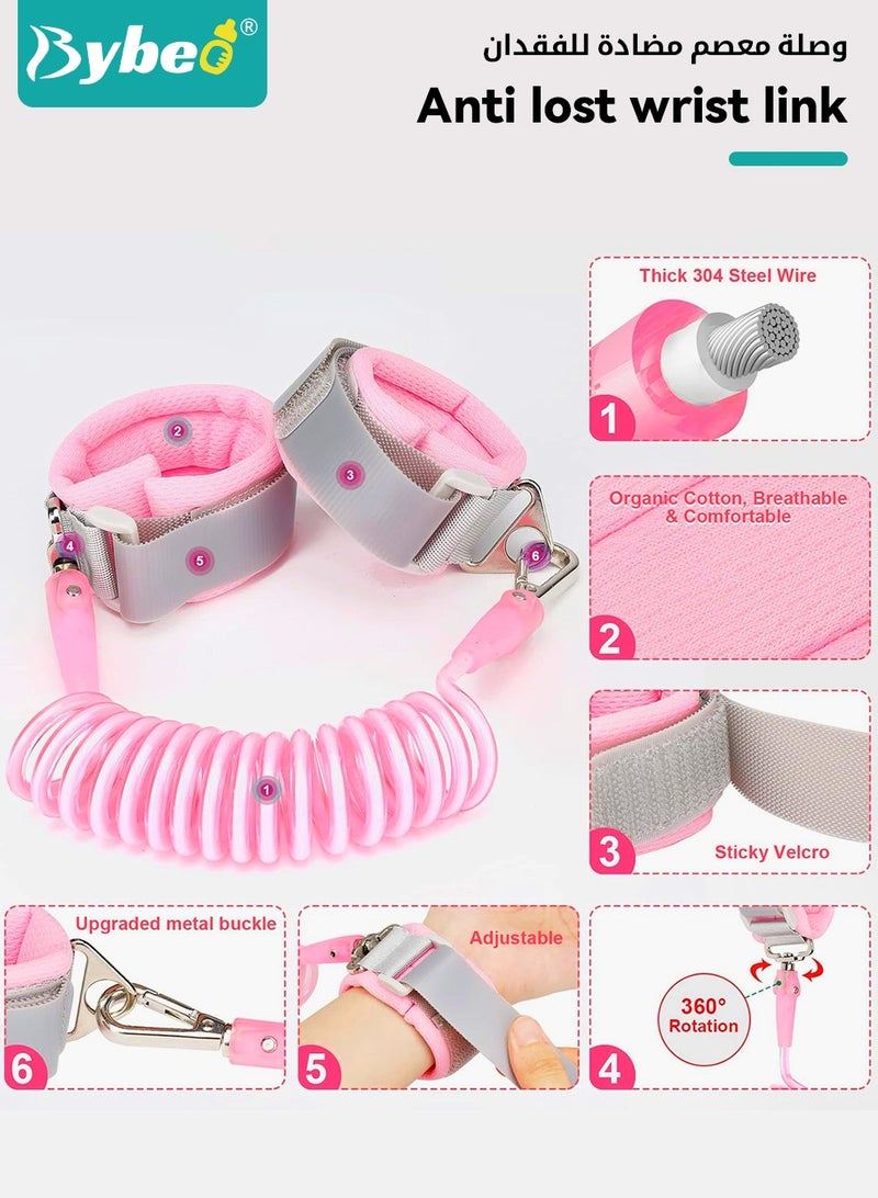 Bybeo 3-In-1 Toddler Harness Leash + Anti-Lost Wrist Link, Baby Safety Harness Walking Leash, Adjustable Wristband Strap Tether for Kids Walking Assistant, Perfect for Parents Boys Girls Outdoor Activity - Image 4