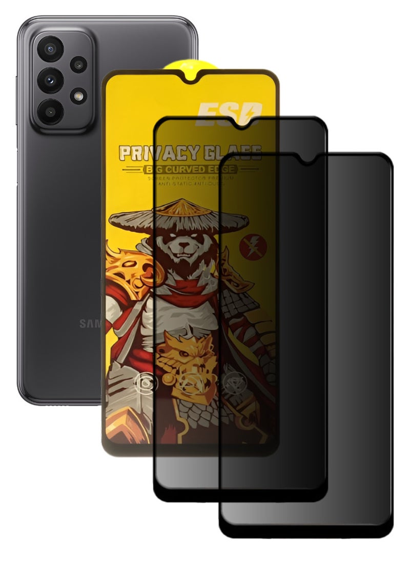 ESD 2 Pieces Tempered Dustproof Privacy Glass Screen Protector Compatible For Samsung Galaxy A23 4G - Image 1