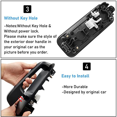 Moonlinks Compatible with 2015-2020 F150 Rear Driver Side Exterior Door Handle,F150 Door Handle Replacement Left Rear Side,Smooth Black(14603674/FL3Z1626605CBPTM) - Image 4