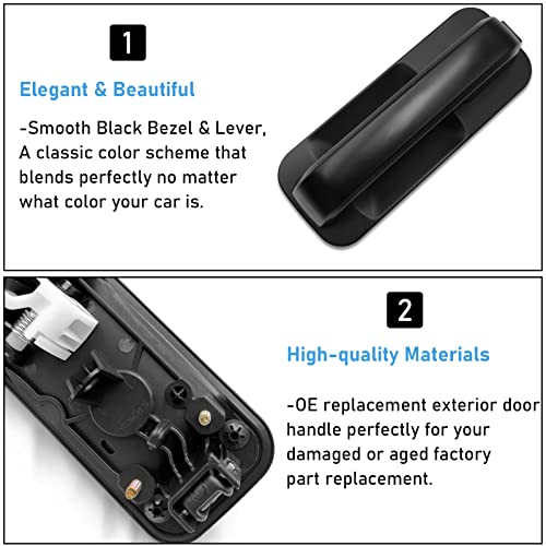 Moonlinks Compatible with 2015-2020 F150 Rear Driver Side Exterior Door Handle,F150 Door Handle Replacement Left Rear Side,Smooth Black(14603674/FL3Z1626605CBPTM) - Image 3