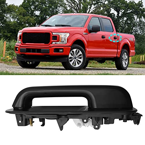 Moonlinks Compatible with 2015-2020 F150 Rear Driver Side Exterior Door Handle,F150 Door Handle Replacement Left Rear Side,Smooth Black(14603674/FL3Z1626605CBPTM) - Image 1