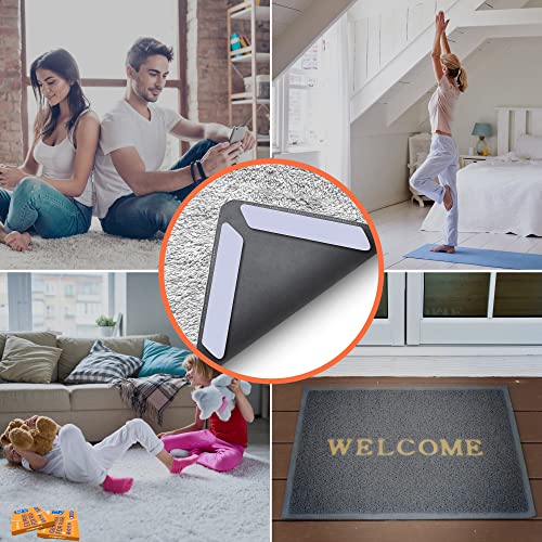 ZONGOOL 8 PCS Rug Tape, Reusable Washable Grippers for Rugs, Double Sided Non-Slip Rug Pads for Hardwood Floors, Rug Stoppers to Prevent Sliding, White - Image 3