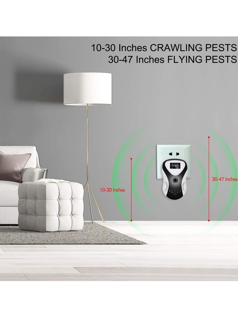 Excefore - Dual Ultrasonic Pest Repeller 4 Frequencies Safe for Humans and Pets Perfect to get rid of All types of Rodents and Insects Mosquitoes and More 2 Pack - Image 1