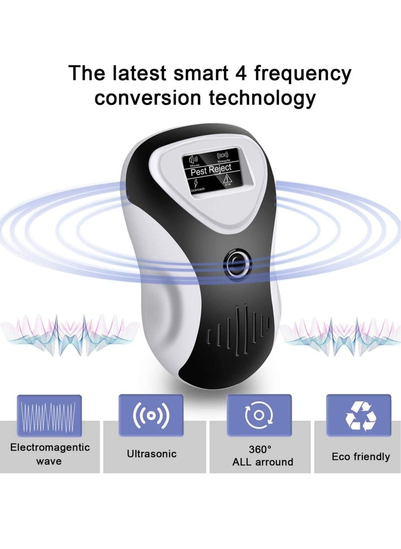Excefore - Dual Ultrasonic Pest Repeller 4 Frequencies Safe for Humans and Pets Perfect to get rid of All types of Rodents and Insects Mosquitoes and More 2 Pack - Image 1
