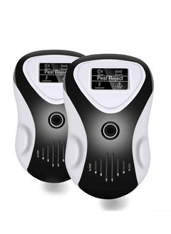 Dual Ultrasonic Pest Repeller 4 Frequencies Safe for Humans and Pets Perfect to get rid of All types of Rodents and Insects Mosquitoes and More 2 Pack