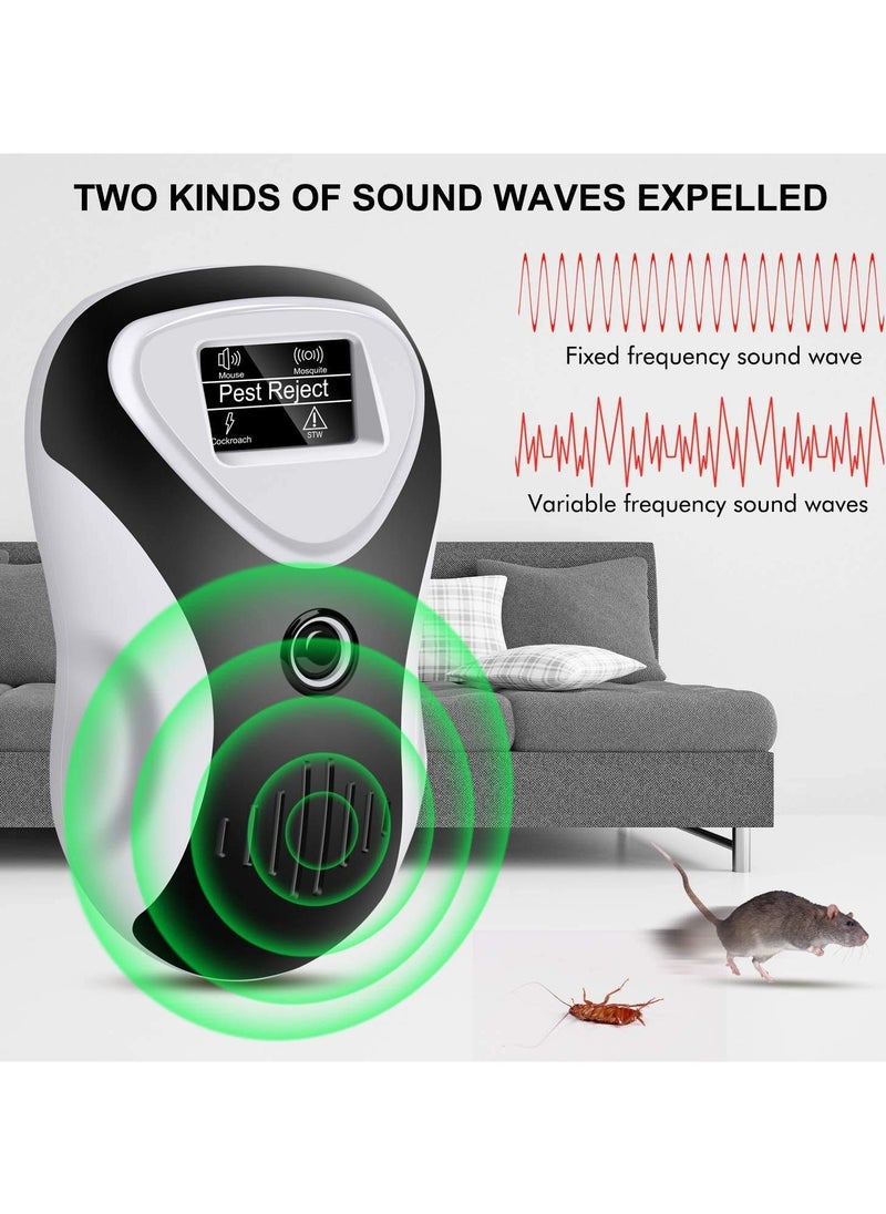 Excefore - Dual Ultrasonic Pest Repeller 4 Frequencies Safe for Humans and Pets Perfect to get rid of All types of Rodents and Insects Mosquitoes and More 2 Pack - Image 1