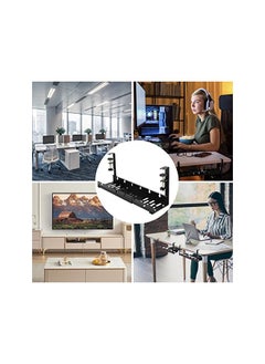 Eocean Desk Cable Management,Eocean 21.2" No Drill Retractable Cable Organizer with Metal Clamp, Power Strip Wire Management for Home/Office/Kitchens(Black,1 Pack)  - Image 4