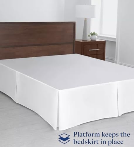 SKY BEDDINGS Luxury Pleated Full Bed Skirt with Split Corners - 14 Inch Tailored Drop - Pleated Dust Ruffle - Wrinkle-Free 100% Microfiber - Easy Fit, Soft & Durable - White - Image 3