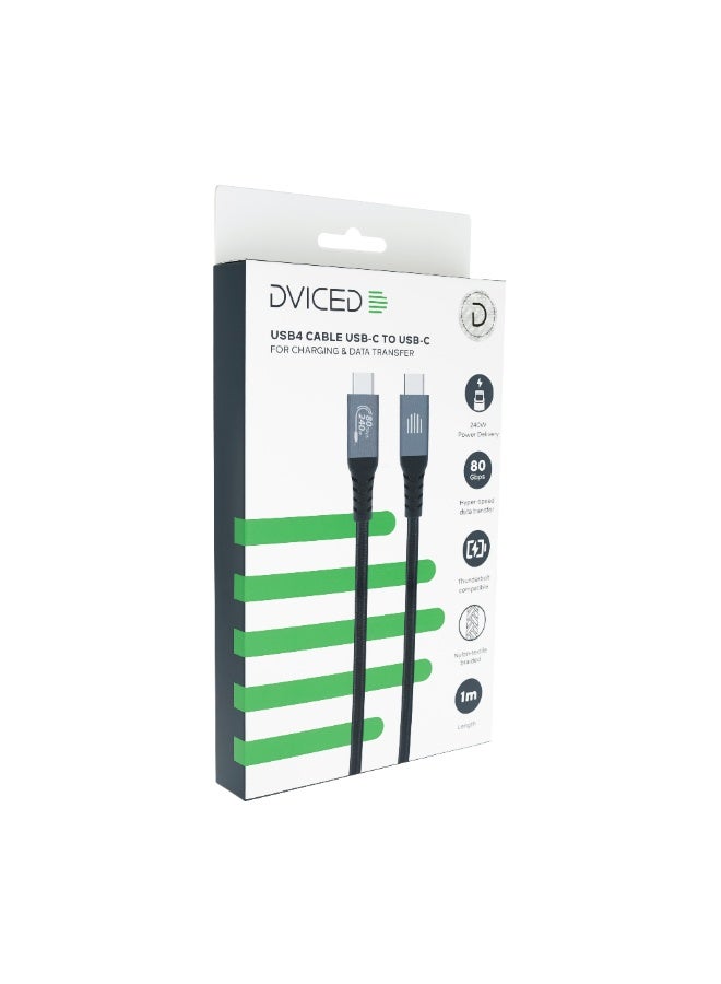 DVICED Type C to Type C Data and Charging  USB4 cable , 1m - nylon - Image 4