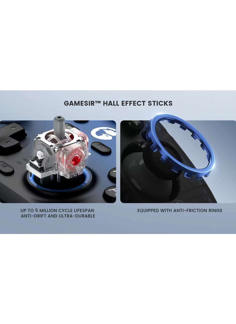 General - Wireless Gamepad Gamesir Super Nova Bluetooth Multiplatform Game Controller compatible with PC, Steam, Switch, iOS, Android Hall Stick Hall Effect Triggers RGB Lighting Vibertion. Programmable 1000Hz Polling Rate 6 Axis Gyro One-Press Wake Up Charging Dock Pink-White - Image 1