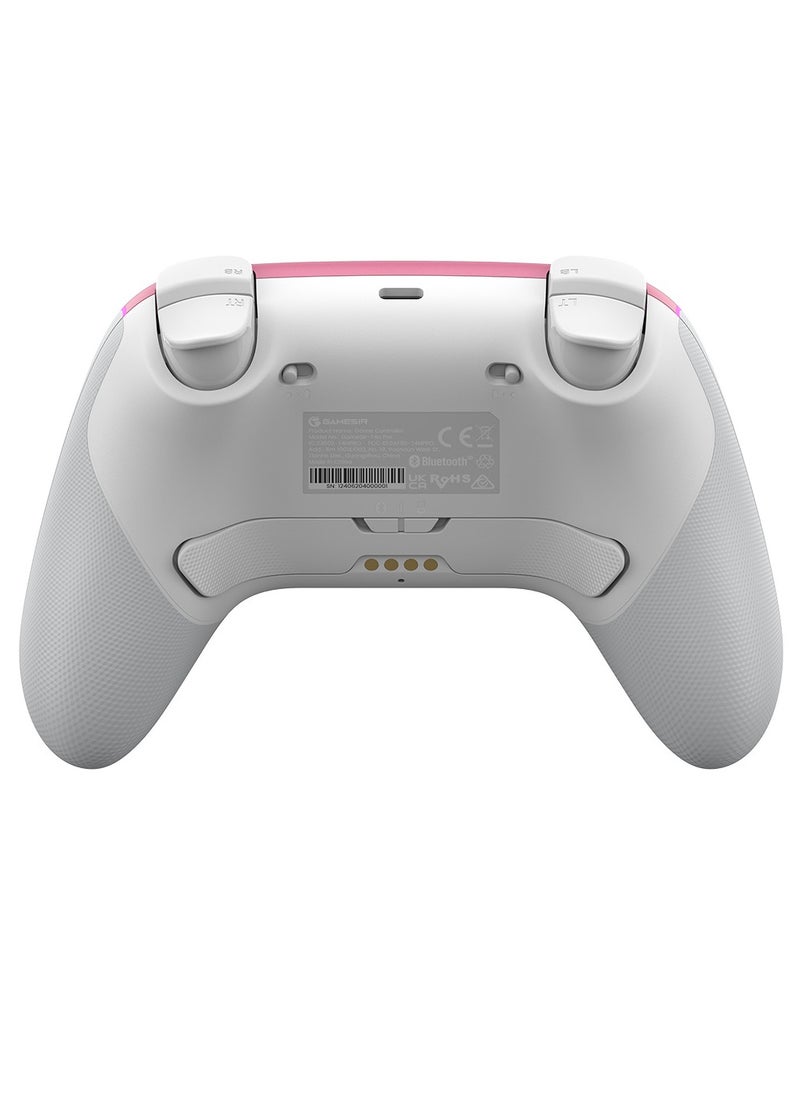 General - Wireless Gamepad Gamesir Super Nova Bluetooth Multiplatform Game Controller compatible with PC, Steam, Switch, iOS, Android Hall Stick Hall Effect Triggers RGB Lighting Vibertion. Programmable 1000Hz Polling Rate 6 Axis Gyro One-Press Wake Up Charging Dock Pink-White - Image 1