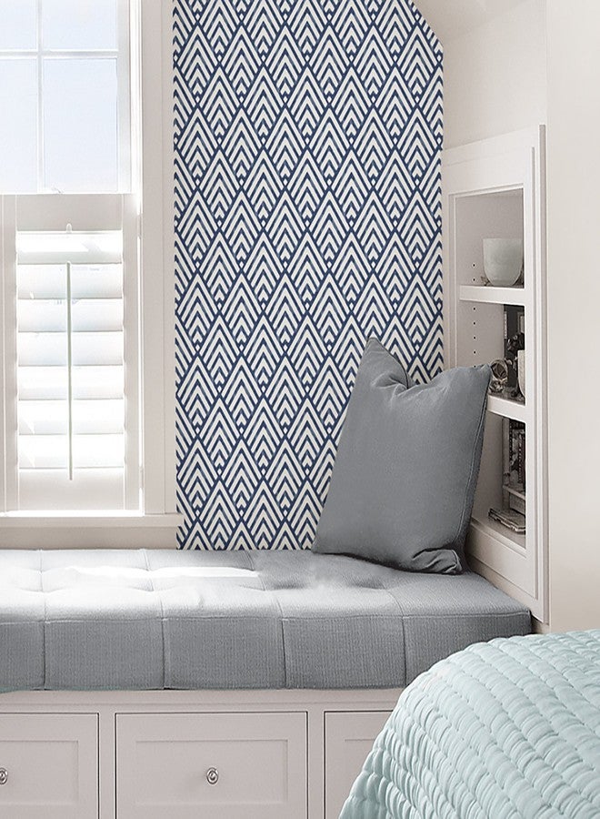 NuWallpaper NUS1701 Arrowhead Deep Peel & Stick Wallpaper, Blue - Image 2