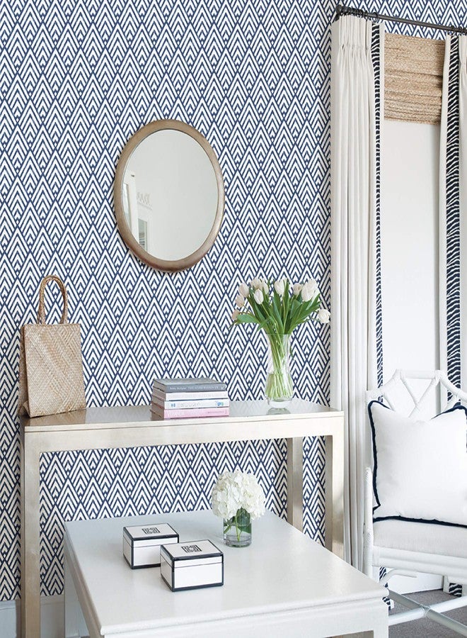 NuWallpaper NUS1701 Arrowhead Deep Peel & Stick Wallpaper, Blue - Image 5