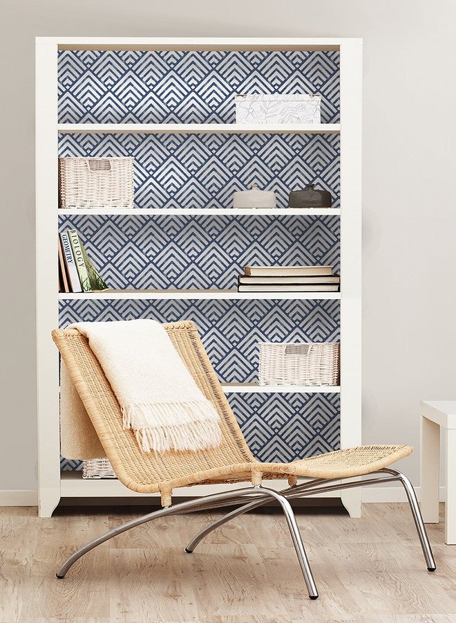 NuWallpaper NUS1701 Arrowhead Deep Peel & Stick Wallpaper, Blue - Image 4