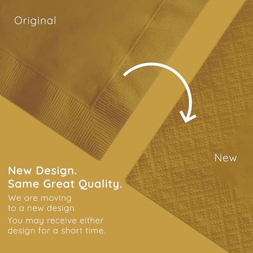 Creative Converting Touch of color 200Count 2-Ply Paper Beverage Napkins, Glittering Gold, 5" x 5" - Image 5