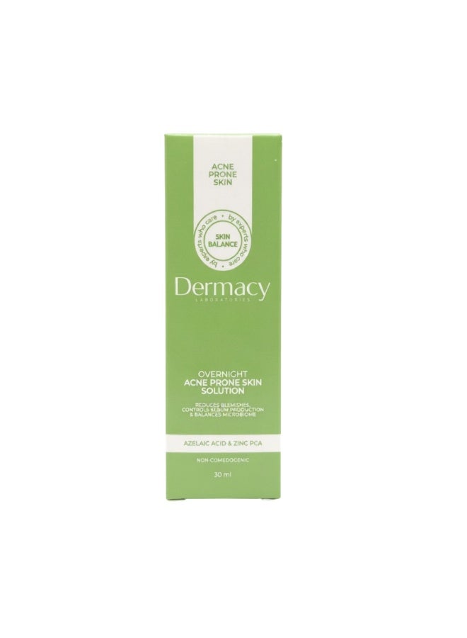 DERMACY OVERNIGHT ACNE PRONE SKIN SOLUTION 30ML - Image 1