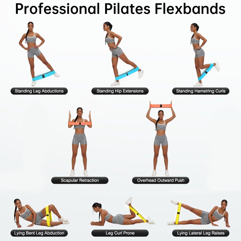 Renoj Resistance Bands for Working Out: 3-Set Professional Exercise Bands for Pilates, Yoga, Home Gym, Booty, Leg Training | Heavy/Medium/Light Fabric Loops for Women Men - Image 2