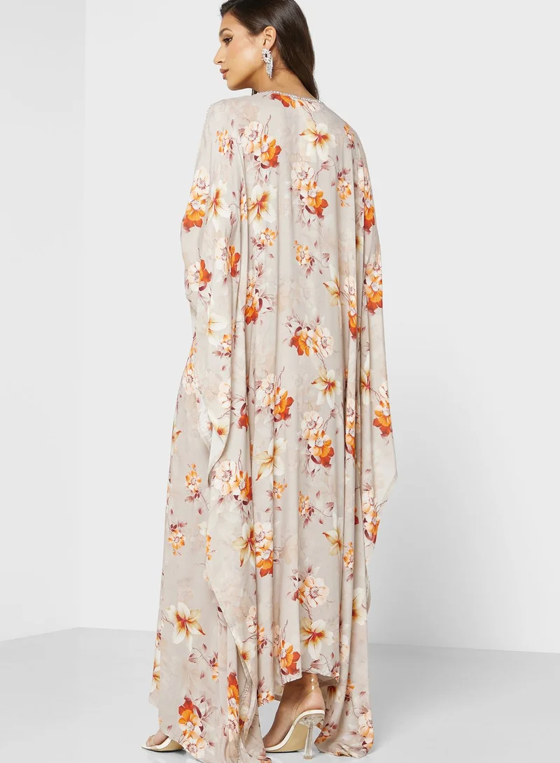 ARABIAN CLOSET Floral Printed Kaftan
