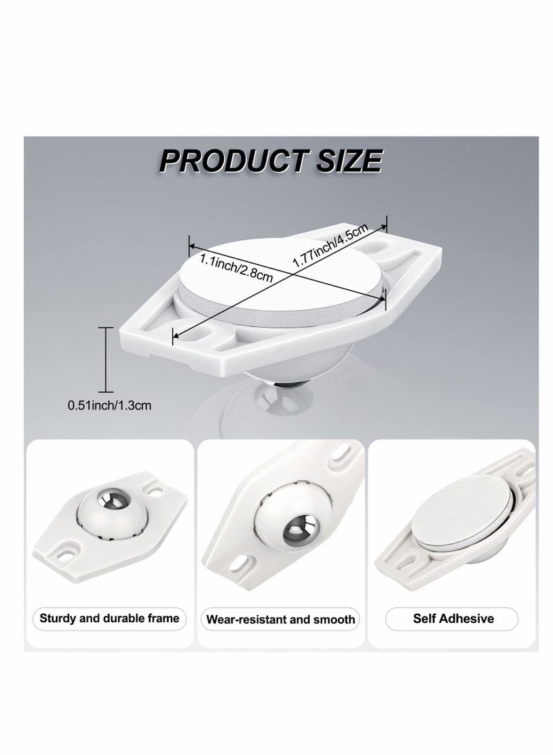 24 Pcs Self-Adhesive Mini Caster Wheels for DIY Projects, Storage Boxes, and Toy Cars - Easy to Install Plastic Sticky Wheels - Image 1