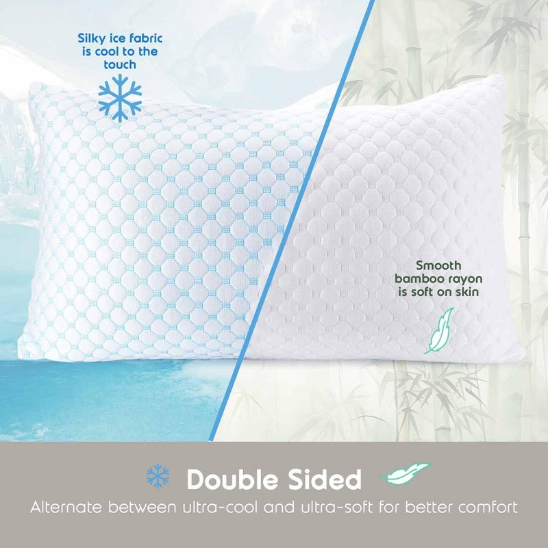 Nestl Cooling Body Pillow for Sleeping 1 Pack, Luxury Shredded Memory Foam Body Pillows, Adjustable Cold Gel Pillows for Hot Sleepers, Supportive Long Pillow for Bed Side Back Stomach Sleepers - Image 4