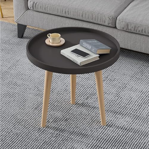 DDS Dream Decor Shoppee Wood 3 Legs Side Table,Round Table Modern Minimalist End Table, Home Decor Living Room Bedroom Bed Side Coffee Table Home Decor (Black - Image 5