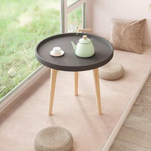 DDS Dream Decor Shoppee Wood 3 Legs Side Table,Round Table Modern Minimalist End Table, Home Decor Living Room Bedroom Bed Side Coffee Table Home Decor (Black - Image 4