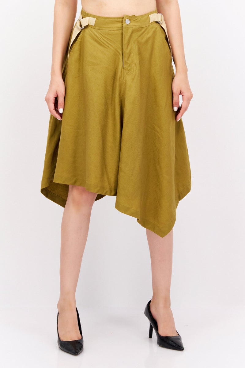 ESPRIT تنورات ميدي نسائية سادة، زيتوني - Image 1