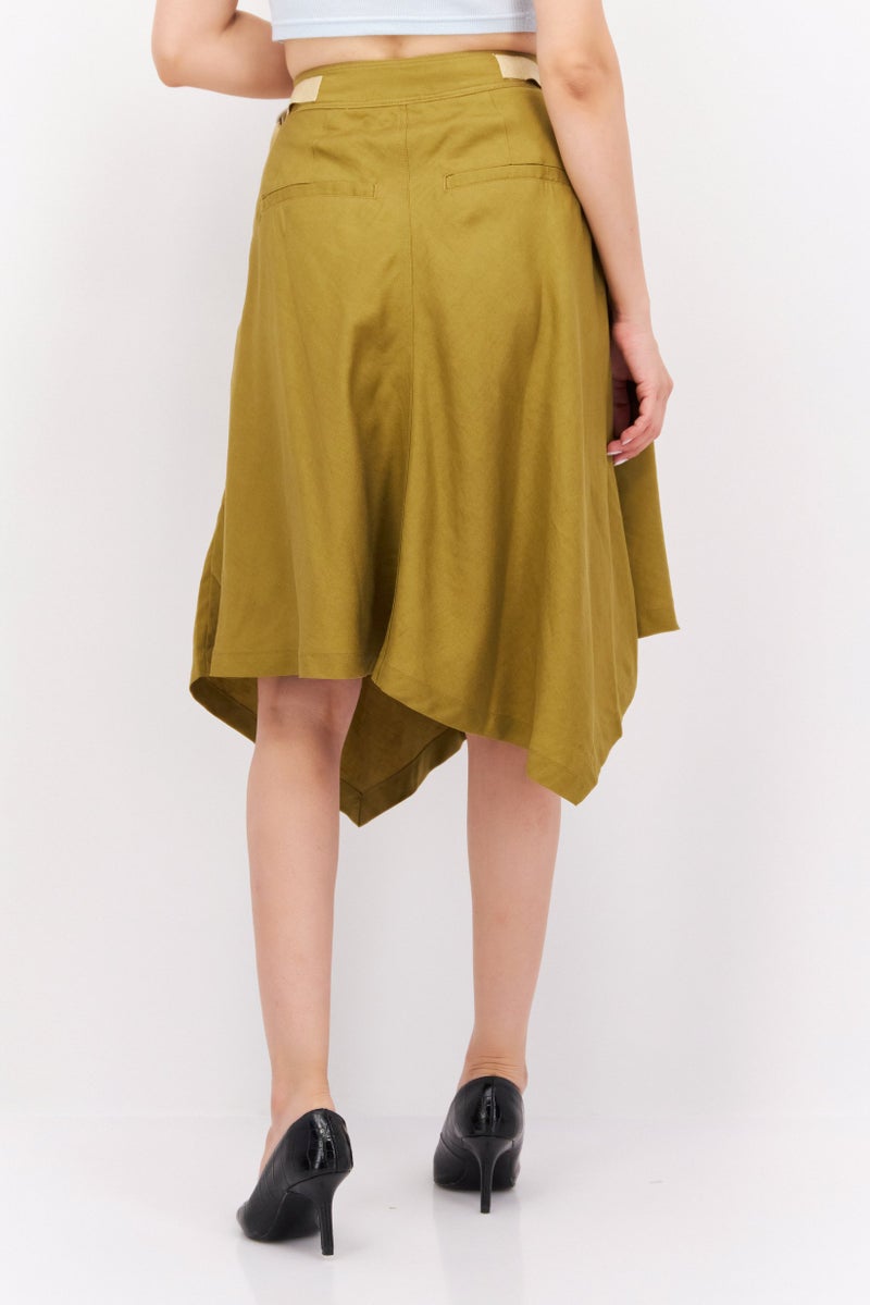 ESPRIT تنورات ميدي نسائية سادة، زيتوني - Image 3