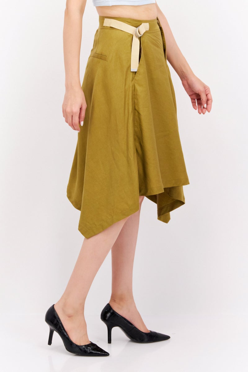 ESPRIT تنورات ميدي نسائية سادة، زيتوني - Image 4