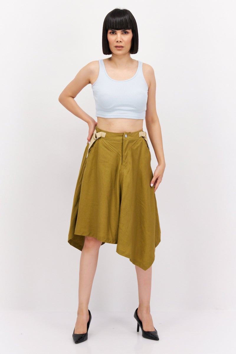 ESPRIT تنورات ميدي نسائية سادة، زيتوني - Image 2