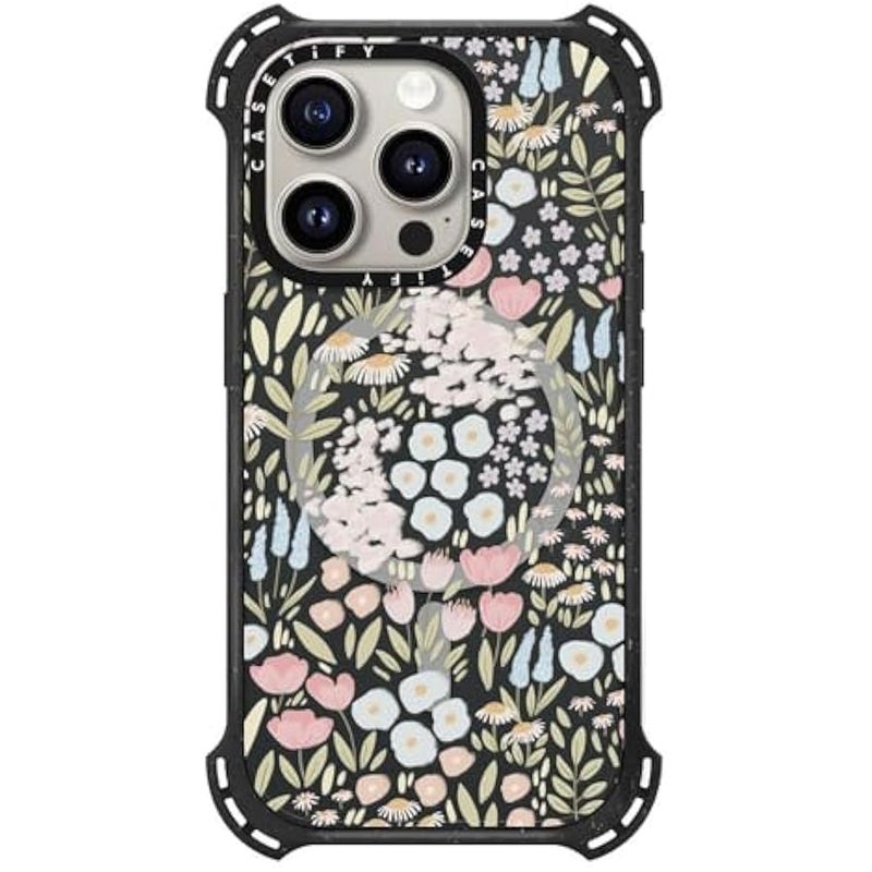 Casetify Bounce iPhone 15 Pro Case 【6X Military Grade Drop Tested / 21.3ft Drop Protection/Compatible with Magsafe】 - Eleanor - Triple Black - Image 1