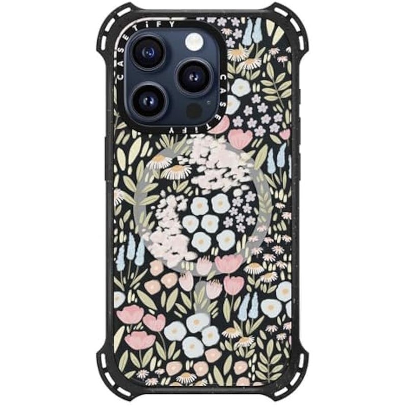 Casetify Bounce iPhone 15 Pro Case 【6X Military Grade Drop Tested / 21.3ft Drop Protection/Compatible with Magsafe】 - Eleanor - Triple Black - Image 2