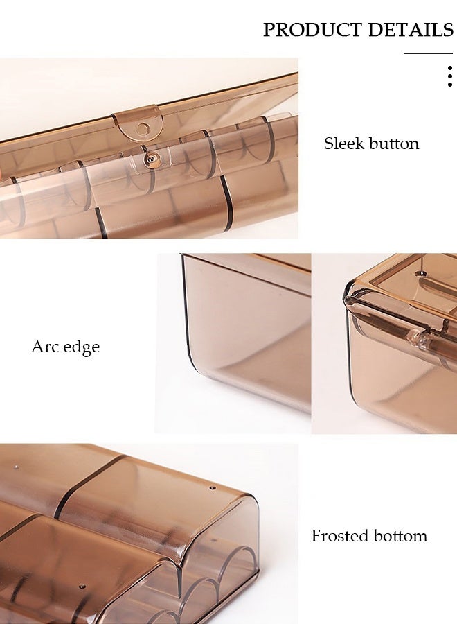 DUNISO Clear Plastic Small Jewelry Organizer 2-Layers Large Capacity Jewelry Storage Box with Lid and 30 Compartments for Hair Accessories & Beauty Supplies Earrings Necklaces Bracelets - Image 2