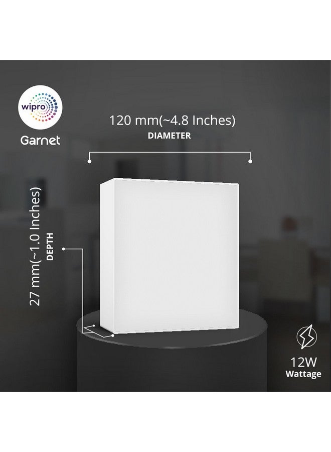 Wipro Garnet 12W Rimless Square Led Surface Panel | Warm White Light (2700K) | Elegant Rimless Design for Wider Spread of Light | Surface Mounted Led Down Light for Ceiling | Pack of 6 - Image 3