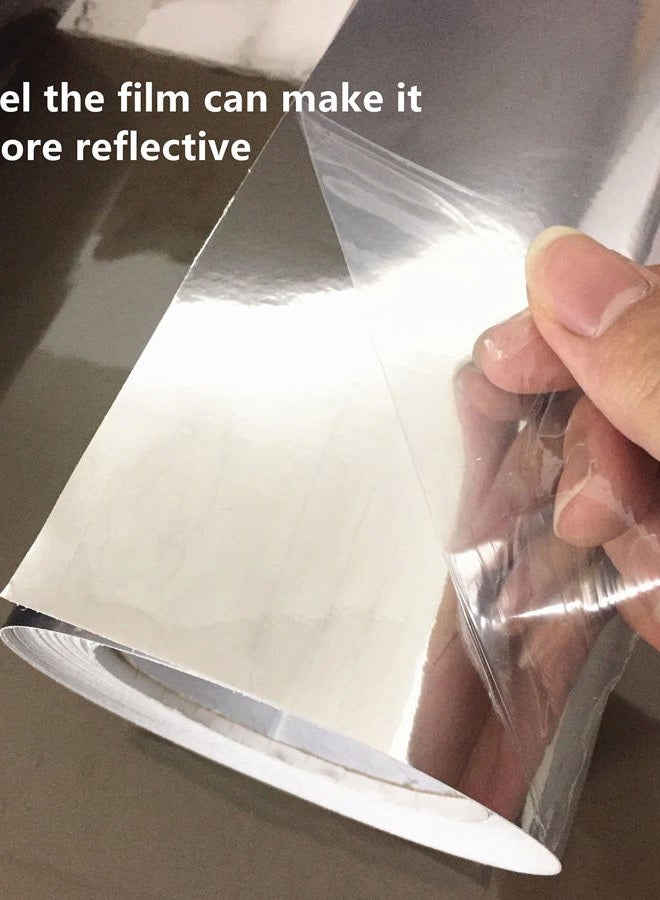 REDODECO Self-Adhesive Mirror-Like Reflective Vinyl Sticker (15 x 60in, Silver) - Image 3