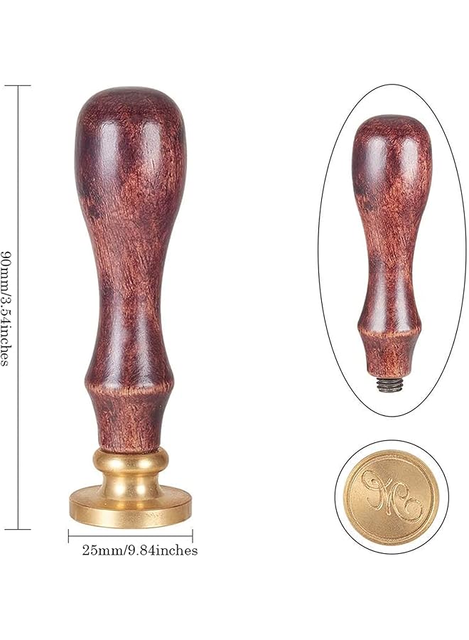 إيروريكس ختم الشمع حرف M برأس نحاسي عتيق بمقبض خشبي وحرف أبجدي كلاسيكي حرف M رائع لتزيين دعوات حفلات الزفاف والمظاريف وتغليف الهدايا - Image 2