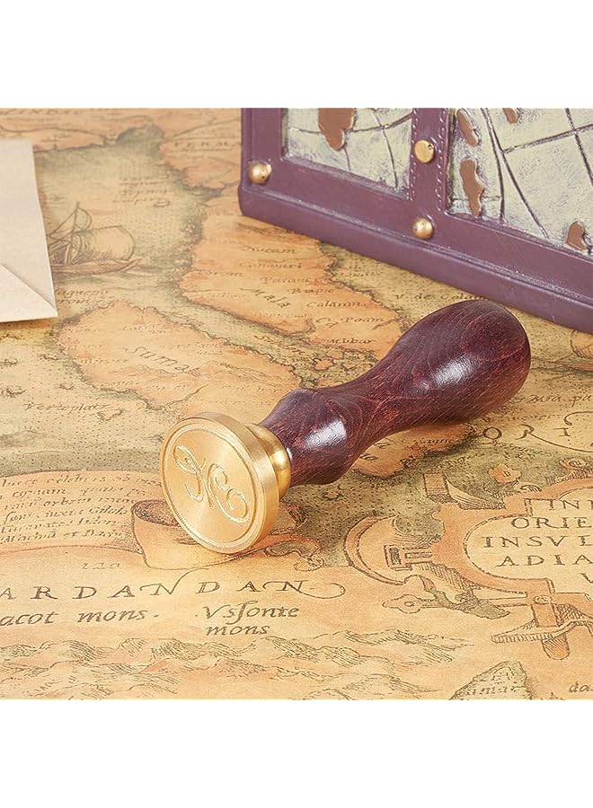 إيروريكس ختم الشمع حرف M برأس نحاسي عتيق بمقبض خشبي وحرف أبجدي كلاسيكي حرف M رائع لتزيين دعوات حفلات الزفاف والمظاريف وتغليف الهدايا - Image 5