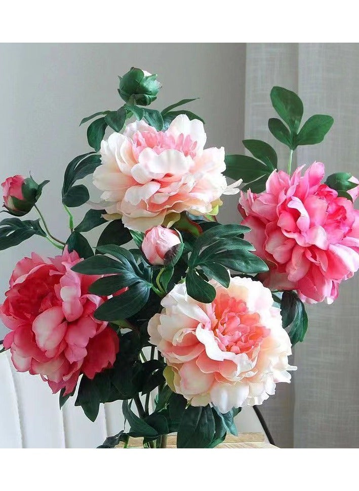 general Peony and peony on the ground moisturizing simulation flower arrangement decoration hotel home, living room, TV cabinet, desktop silk flower ornaments - Image 1