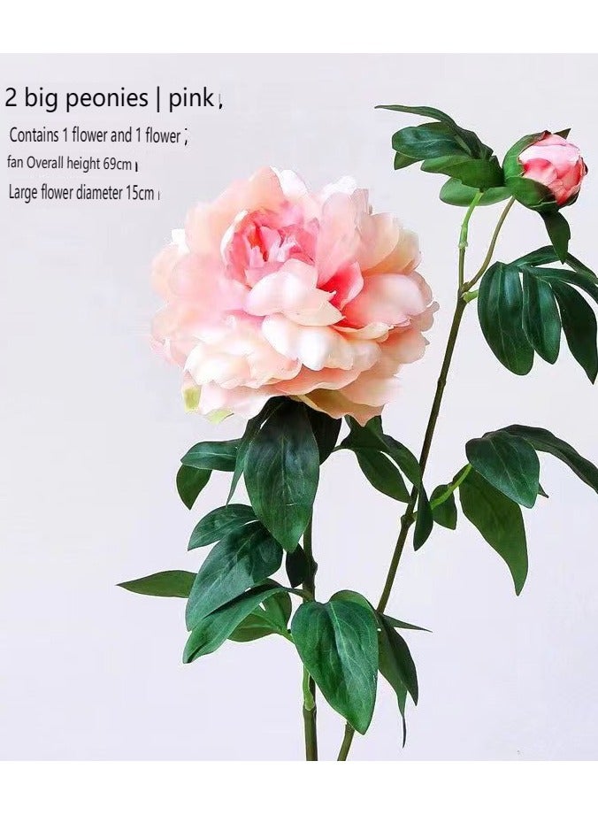 general Peony and peony on the ground moisturizing simulation flower arrangement decoration hotel home, living room, TV cabinet, desktop silk flower ornaments - Image 2