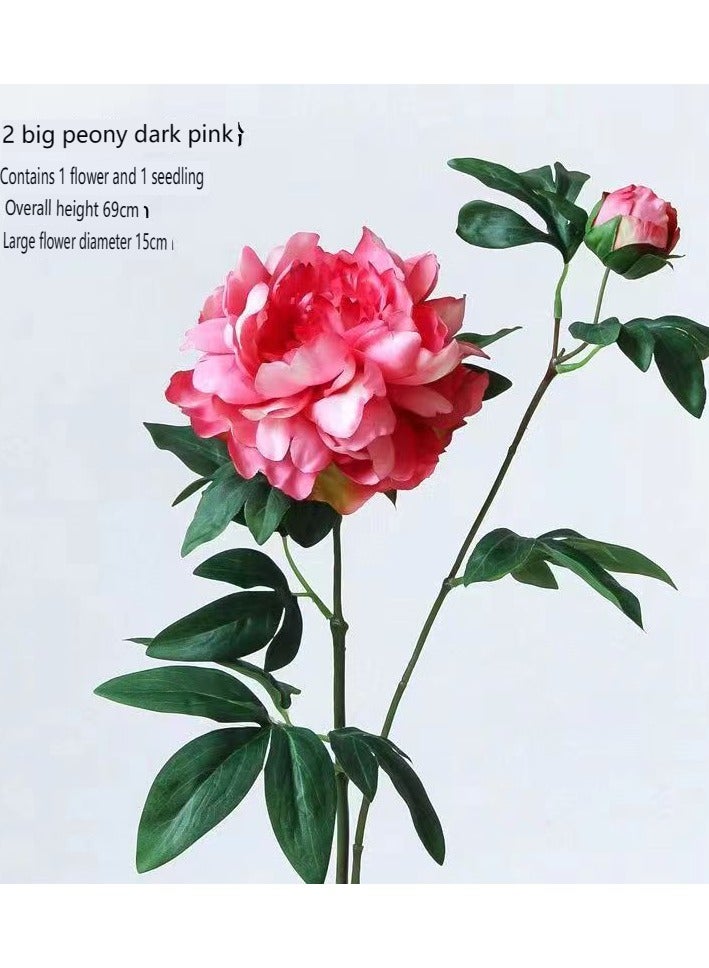 general Peony and peony on the ground moisturizing simulation flower arrangement decoration hotel home, living room, TV cabinet, desktop silk flower ornaments - Image 3