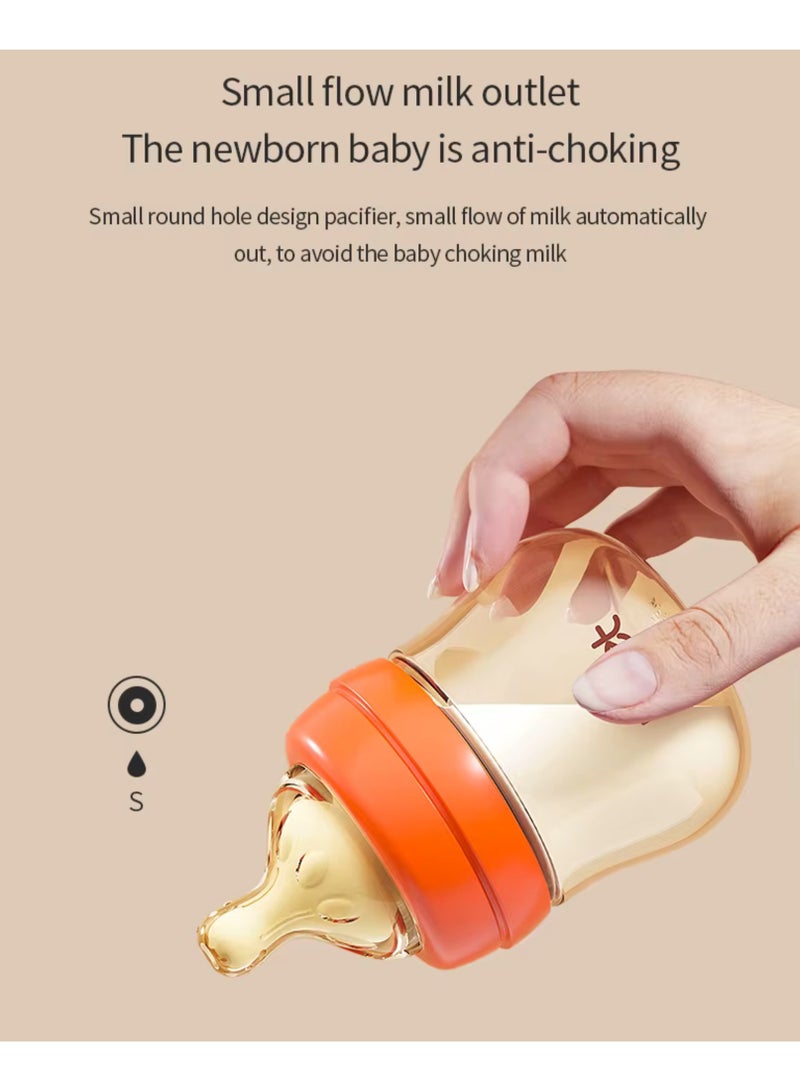 BBET Newborn Baby Feeding Bottle - 90ml, Wide Mouth PPSU, BPA-Free, Leakproof & Anti-Flatulence, Orange - Image 5