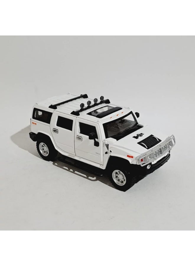 BMB Die-Cast Model Car Hummer H2 Die-Cast Model Car, 1:24 Scale, White, with Roof Rack and Spotlights - Image 2