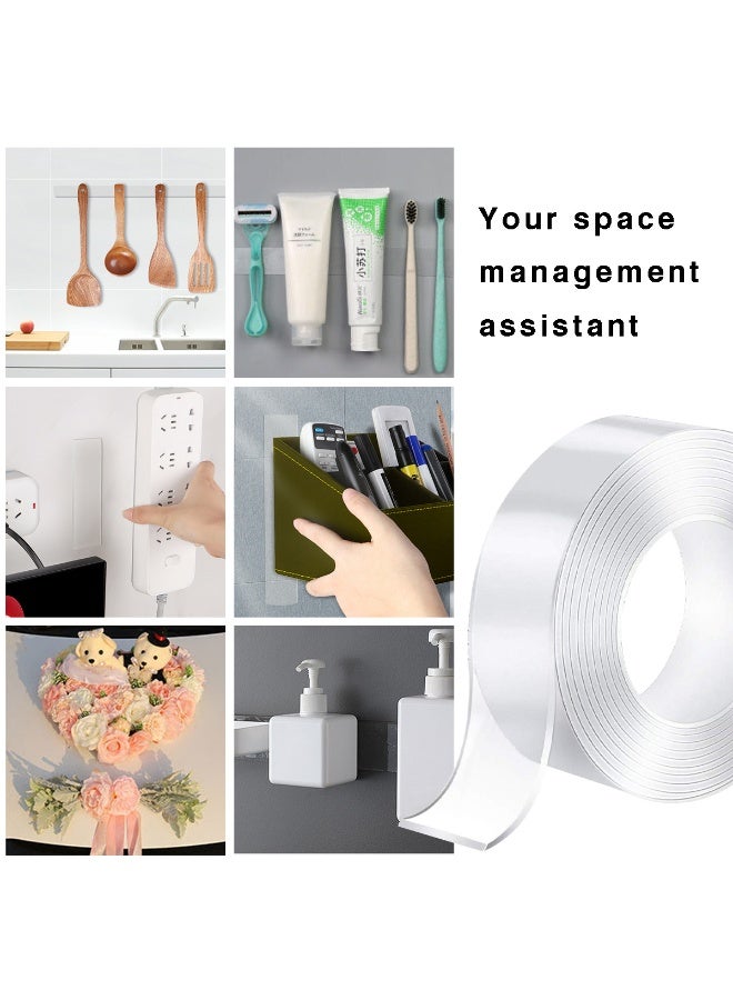 ACYYH Heavy Duty Nano Double Sided Tape, 2cm Wide Transparent Acrylic Gel Adhesive, Waterproof & Washable, Strong Hold & Removable with No Residue for Walls, Photos, Posters, Crafts Home Use - Image 3
