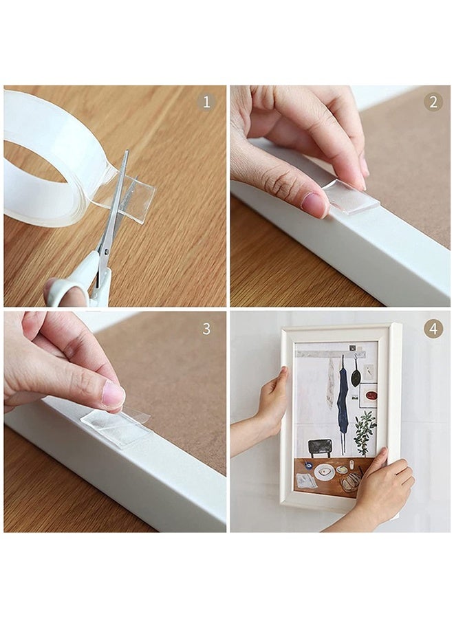 ACYYH Heavy Duty Nano Double Sided Tape, 2cm Wide Transparent Acrylic Gel Adhesive, Waterproof & Washable, Strong Hold & Removable with No Residue for Walls, Photos, Posters, Crafts Home Use - Image 4