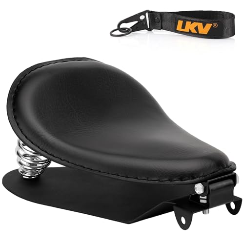 LKV Motorcycle Solo Driver Seat with Seatbase Mounting Hardware Kit Custom Chopper Bobber Seats Universal Fit for Harley Davidson Sportster XL 1200 883 48 - Image 1